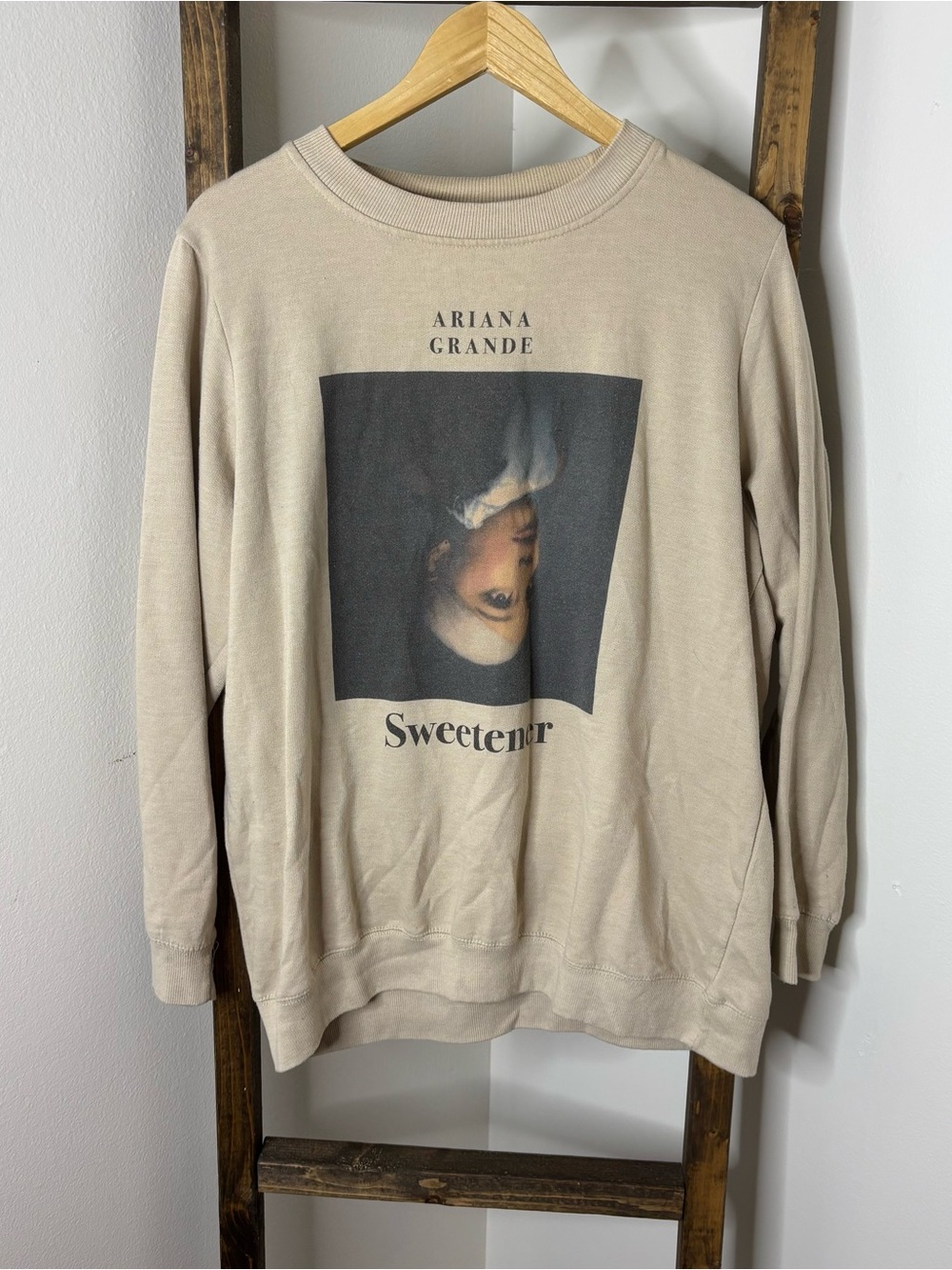 Ariana Grande Beige Sweetener Crewneck Sweatshirt Size XL